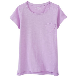 Mädchen T-Shirt mit Herz-Tasche HELLLILA