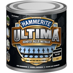 Hammerite Ultima Premium Metall-Schutzlack matt Tiefschwarz 250 ml