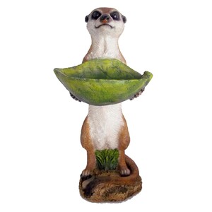 Deko-Figur Erdmännchen mit Vogeltränke 33 cm
