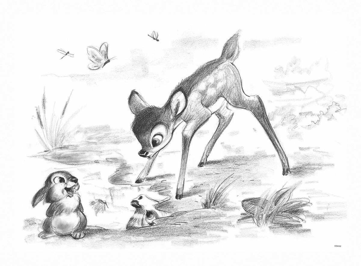 Bild 1 von Disney Leinwandbild Bambi & Klopfer, Bambi & Klopfer, 50x70cm