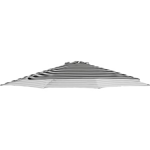 Ersatz-Bespannung für Balkonschirm Honolulu Dunkelgrau-Weiß Ø 300 cm