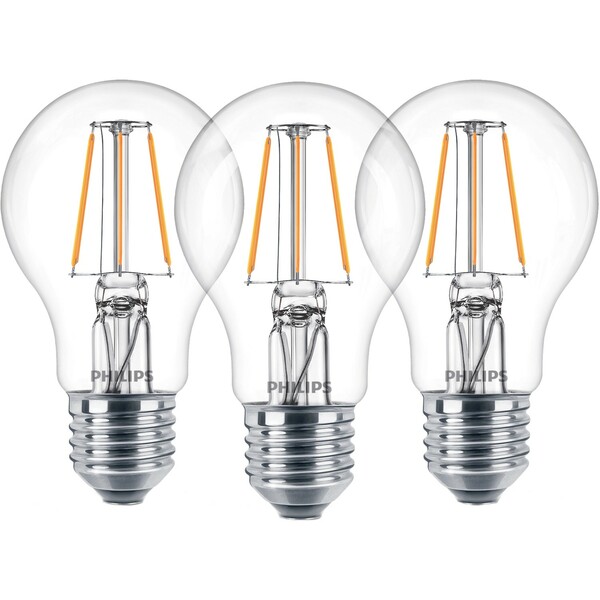 Bild 1 von Philips LED-Lampe Classic Filament 3er-Pack E27 40 W Warmweiß EEK: A++