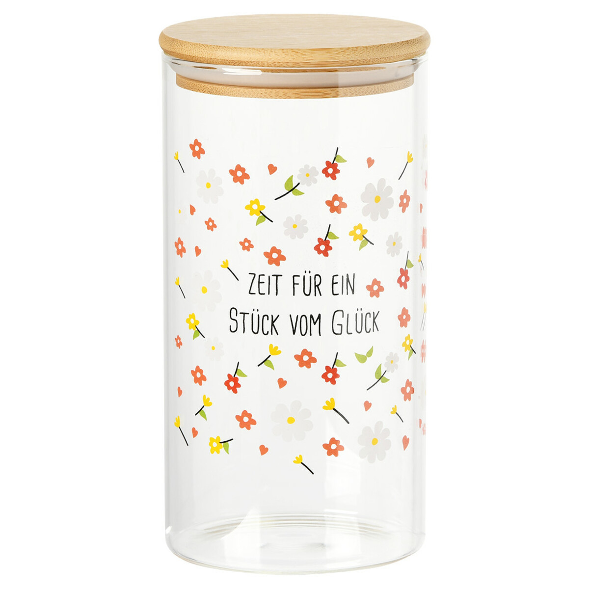 Bild 1 von Große Glas-Vorratsdose mit Spruch GLASKLAR / BEIGE