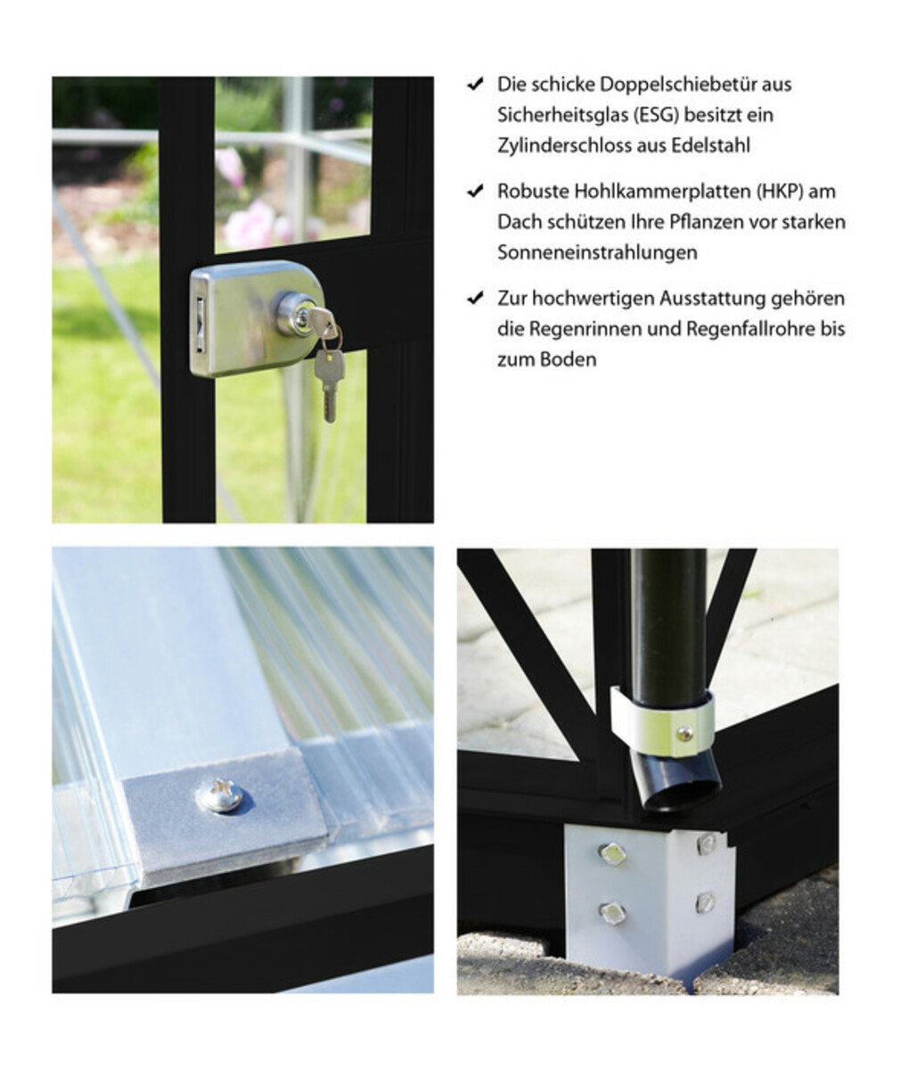 Bild 3 von Vitavia Gewächshaus Luna 9000, inkl. Stahlfundament