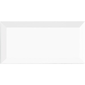 Wandfliese Facette Metro Weiß glänzend glasiert 10 cm x 20 cm