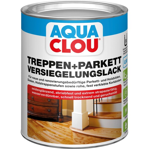 Bild 1 von Aqua Clou Treppen+Parkett Versiegelungslack seidenglänzendl 750 ml