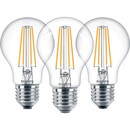 Bild 1 von Philips LED-Lampe Classic Filament 3er-Pack E27 60 W Warmweiß EEK: A++