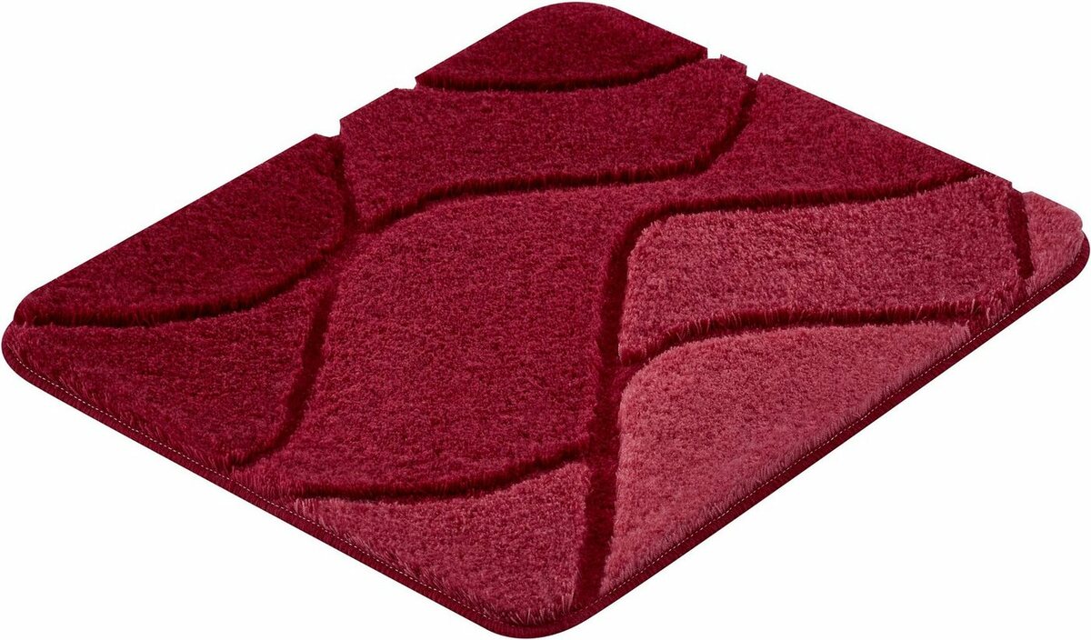 Bild 1 von Badematte Fiona Kleine Wolke, Höhe 20 mm, rutschhemmend beschichtet, fußbodenheizungsgeeignet, Polyacryl, rechteckig, Badteppich, modernes Wellen Design, Hoch-Tief Effekt, waschbar