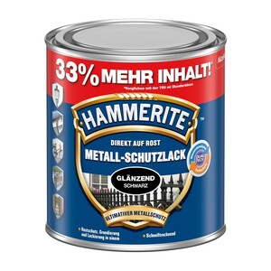 Hammerite Metall-Schutzlack Schwarz glänzend 1 l