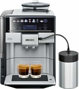 SIEMENS EQ.6 plus extraKlasse TE657F03DE Edelstahl, schwarz Kaffeevollautomat (OneTouch, ceramDrive Mahlwerk, coffeeSelect Display, herausnehmbare Brühgruppe, 1,7 Liter)