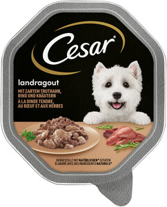 Cesar Landküche mit Pute und Rind in Sauce Hundefutter nass 150 g
