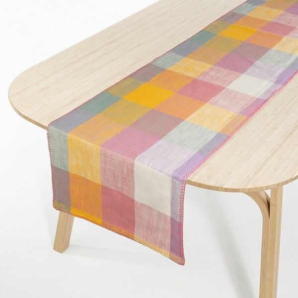 Bild 1 von STEFFEN SCHRAUT Tischläufer, wendbar Karo-Muster 100% Baumwolle waschbar, 40x160cm
