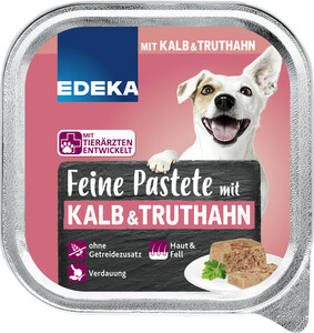 EDEKA Feine Pastete mit Kalb & Truthahn Hundefutter nass 150G