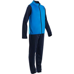 Trainingsanzug warm Synthetik atmungsaktiv Gym'Y S500 Gym Kinder blau