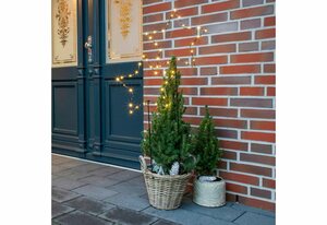 Meinposten LED-Lichterkette »Gartenstecker Stern LED Weihnachtsbeleuchtung batterie Timer warmweiß 50x98 cm«, batteriebetrieben