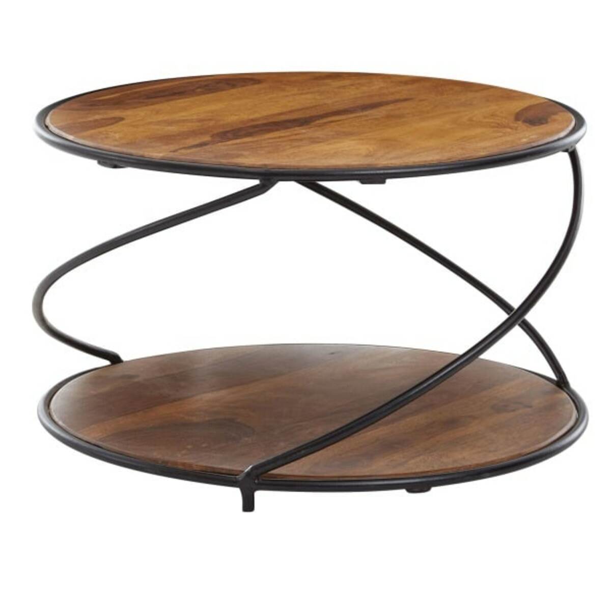 Bild 1 von Couchtisch rund 58 cm Sheesham massiv/schwarz