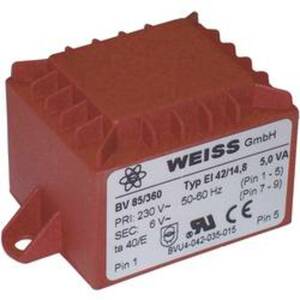 Weiss Elektrotechnik 85/362 Printtransformator 1 x 230 V 1 x 12 V/AC 5 VA 417 mA