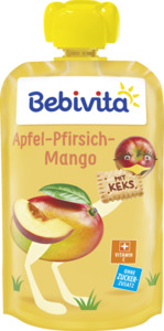 Bebivita Drück Mich Fruchtpüree Apfel-Pfirsich-Mango mit Keks