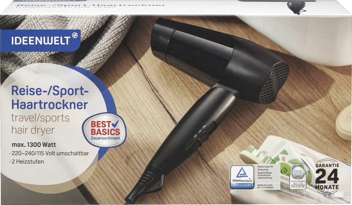 Bild 1 von Ideenwelt Best Basics Reise- & Sporthaartrockner schwarz