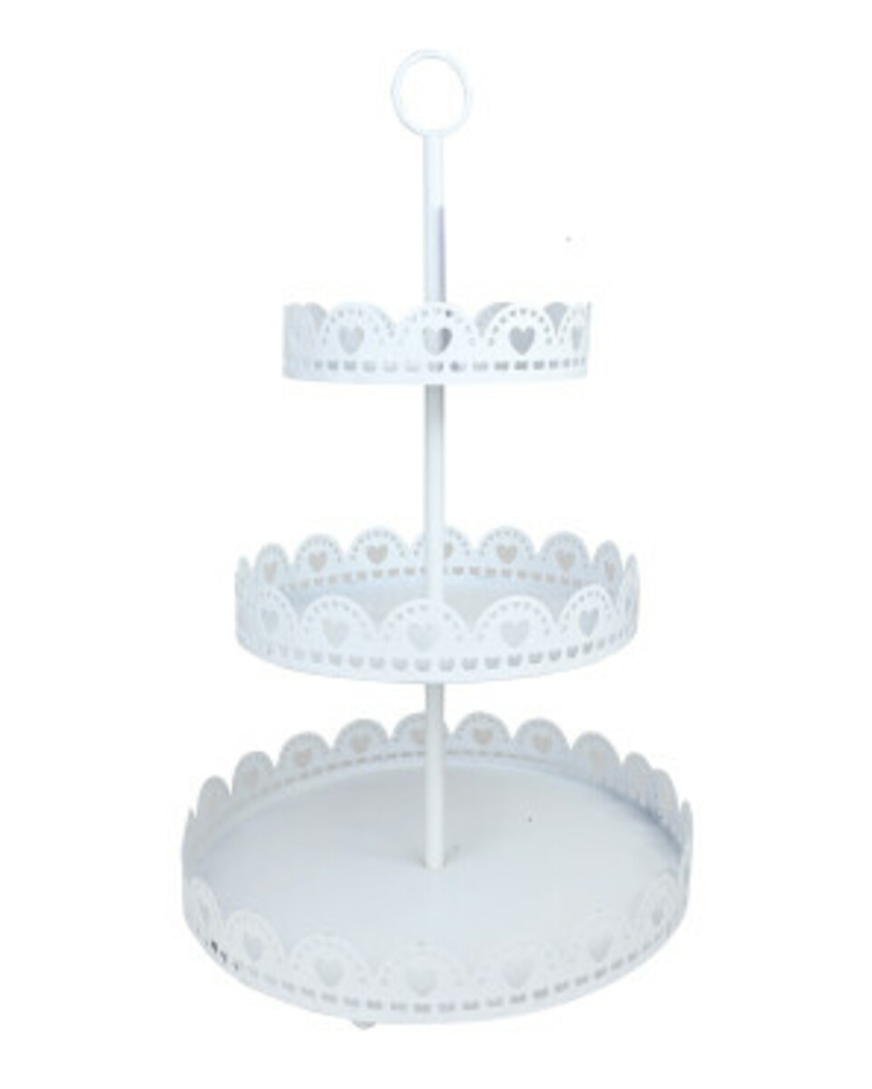 Bild 1 von Weiße Deko-Etagere, ca. 25 x 42 cm, weiß