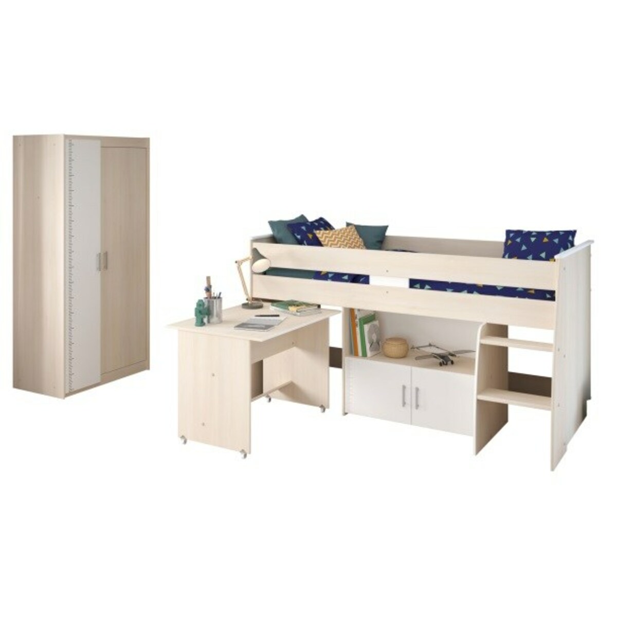 Bild 1 von Parisot Multifunktionsbett mit Kleiderschrank Charly 5 weiß / braun