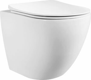 Primaster Wand-Tiefspül-WC Iota weiß, spülrandlos, 5,5 cm erhöht