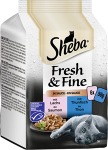 Sheba Fresh & Fine in Sauce mit Lachs und Thunfisch Multipack