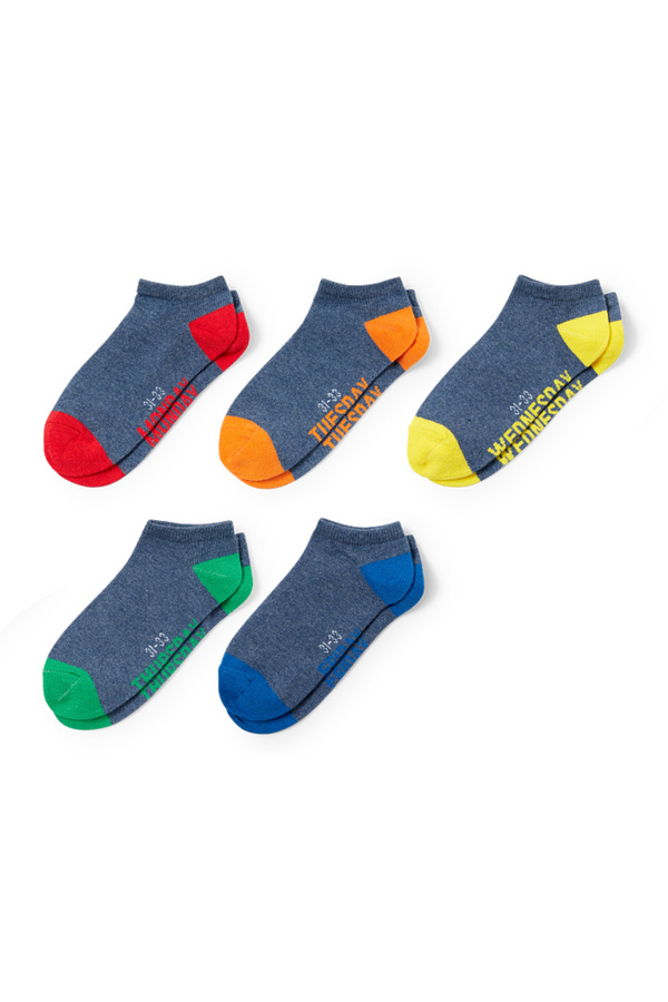 Bild 1 von C&A Multipack 5er-Wochentage-Sneakersocken mit Motiv, Blau, Größe: 31-33