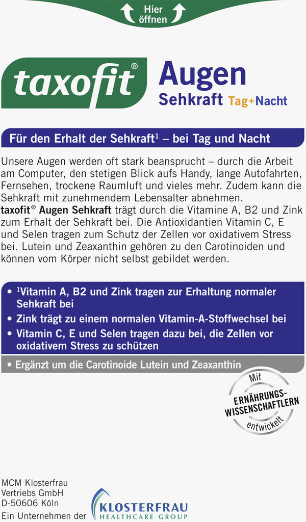 Bild 4 von taxofit Augen Sehkraft Tag+Nacht Kapseln
