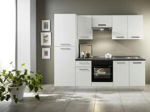 Küchenblock in Grau/Weiß ´ Belluna 250CM Weiss/Steingrau´