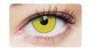 Farbige Kontaktlinsen 1-DAY Zombie Yellow Tageslinsen Sphärisch 2 Stück unisex