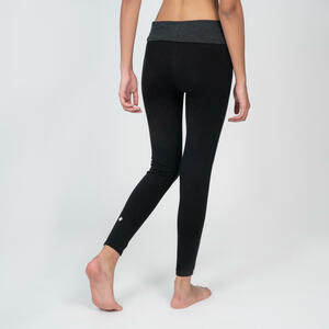Leggings sanftes Yoga Baumwolle aus biologischem Anbau Damen schwarz/grau