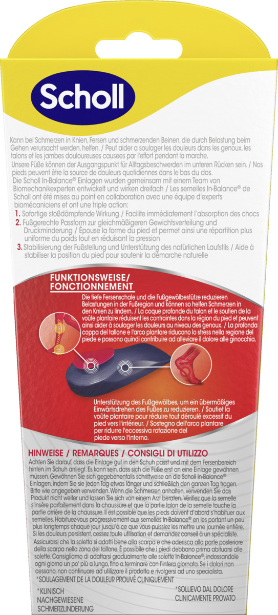 Bild 4 von Scholl In-Balance 3/4 Einlagen bei Schmerzen von Knie bis Ferse Größe 37 - 39,5