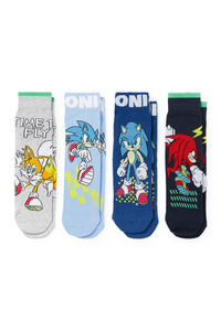 C&A Multipack 4er-Sonic-Socken mit Motiv, Blau, Größe: 31-33