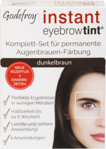 Godefroy Instant Eyebrow Tint Komplett-Set für permanente Augenbauen-Färbung dunkelbraun