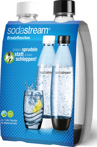 SodaStream PET-Flasche Fuse, Duopack je 1 x weiß und schwarz