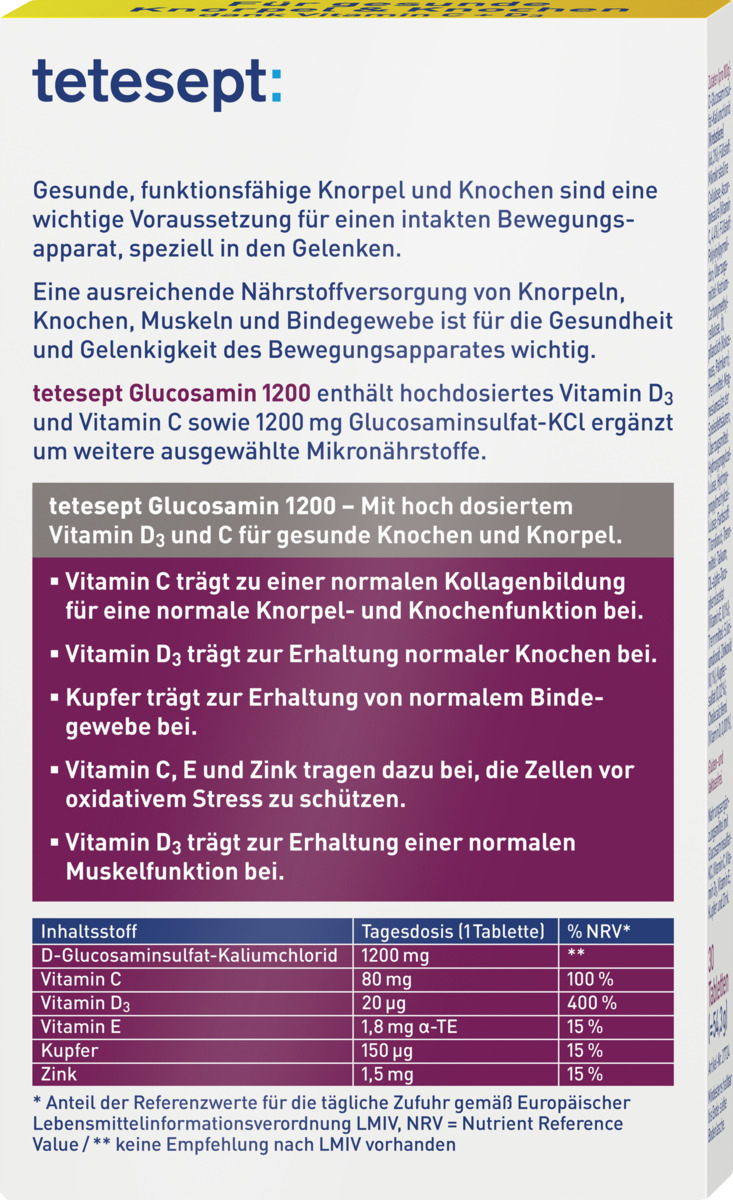 Bild 3 von tetesept Glucosamin 1200 Tabletten