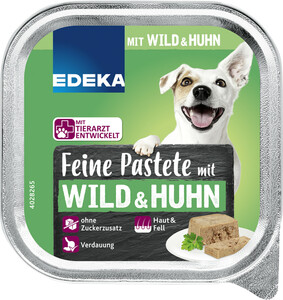 EDEKA Feine Pastete mit Wild & Huhn Hundefutter nass 150G