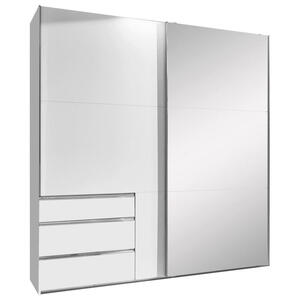 MID.YOU Schwebetürenschrank 2-türig weiß  Level 36A 250Cm Weiss/spiegel  Holzwerkstoff