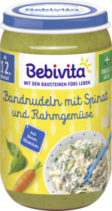 Bebivita Bio Bandnudeln mit Spinat und Rahmgemüse