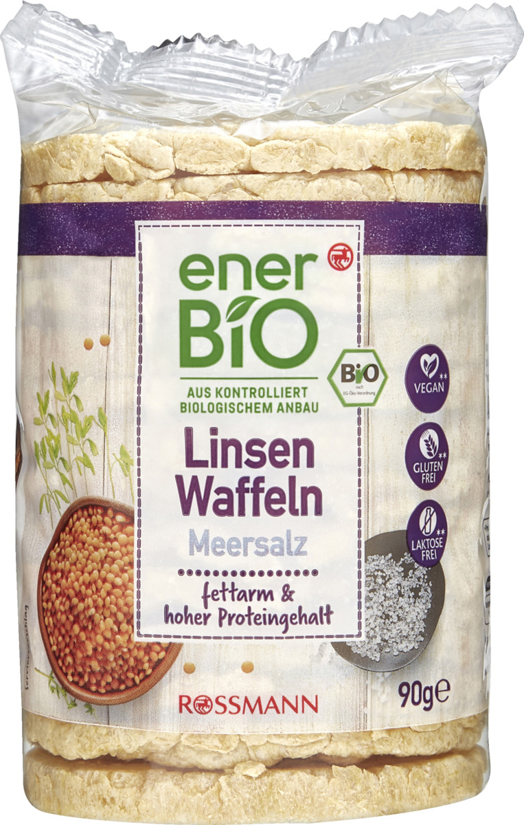 Bild 1 von enerBiO Linsenwaffeln Meersalz