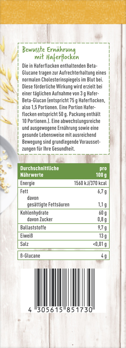 Bild 2 von enerBiO Glutenfreie Haferflocken Feinblatt