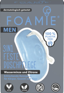 Foamie MEN 3in1 Feste Duschpflege Wasserminze & Zitrone