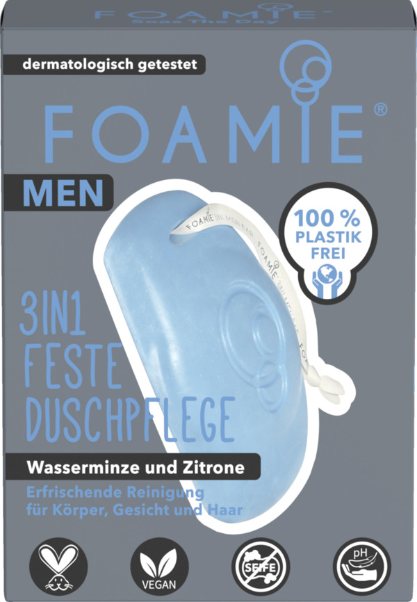 Bild 1 von Foamie MEN 3in1 Feste Duschpflege Wasserminze & Zitrone