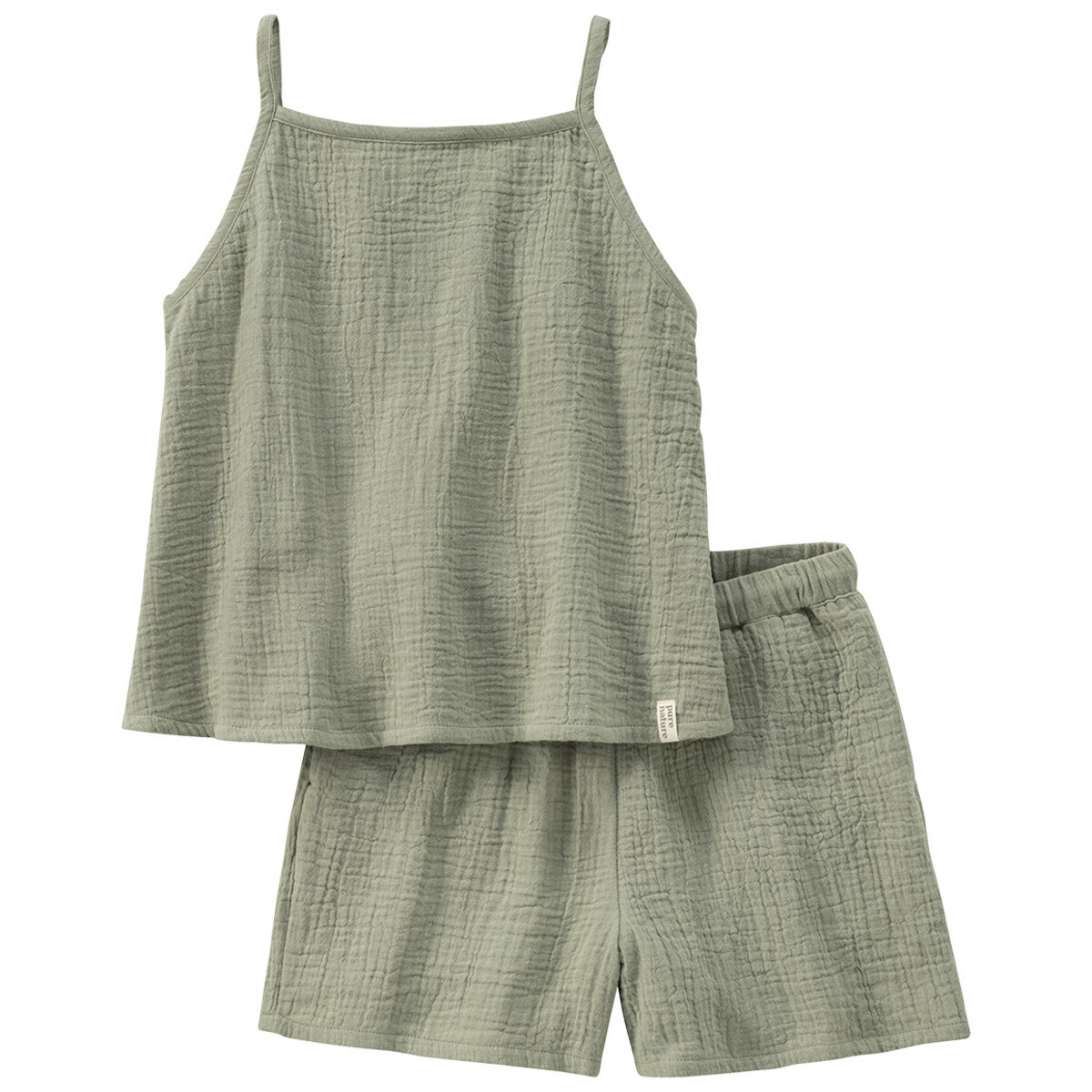 Bild 1 von Mädchen Top und Shorts aus Musselin OLIV