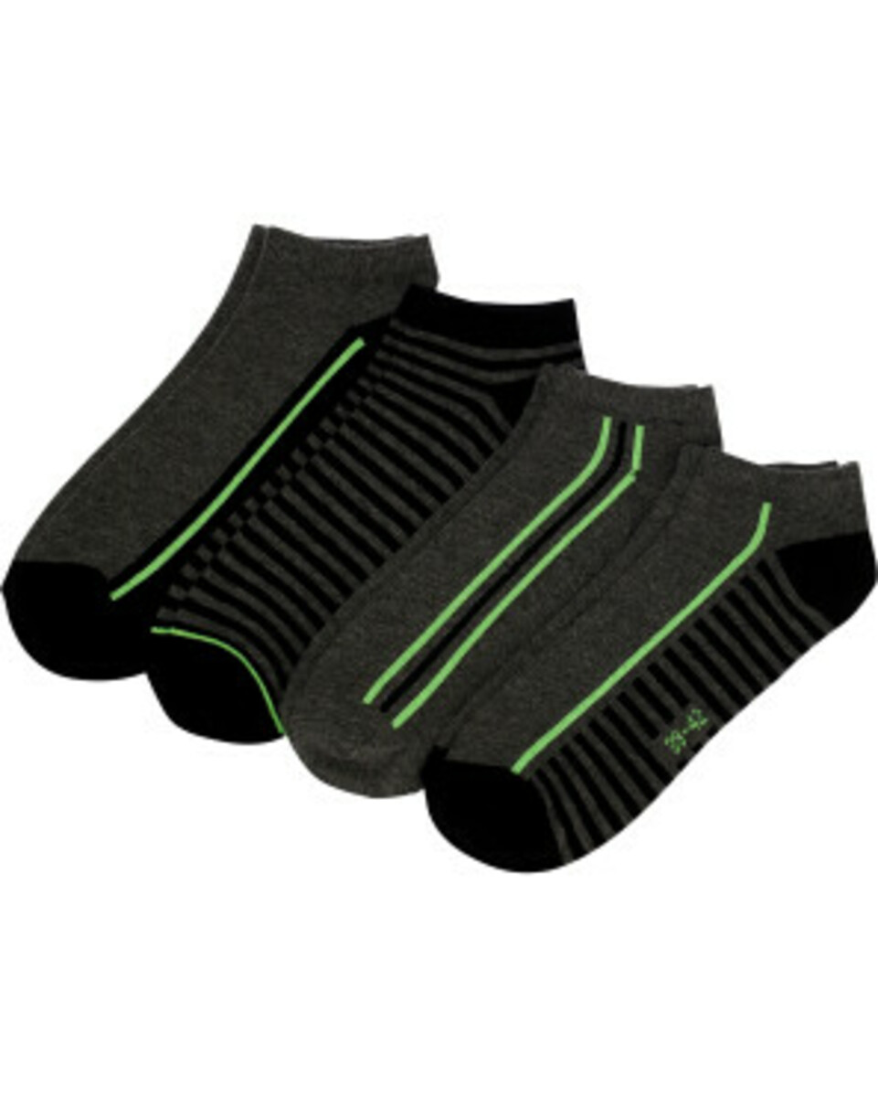 Bild 1 von Sneakersocken mit Streifen, 4er-Pack, Ergee, schwarz