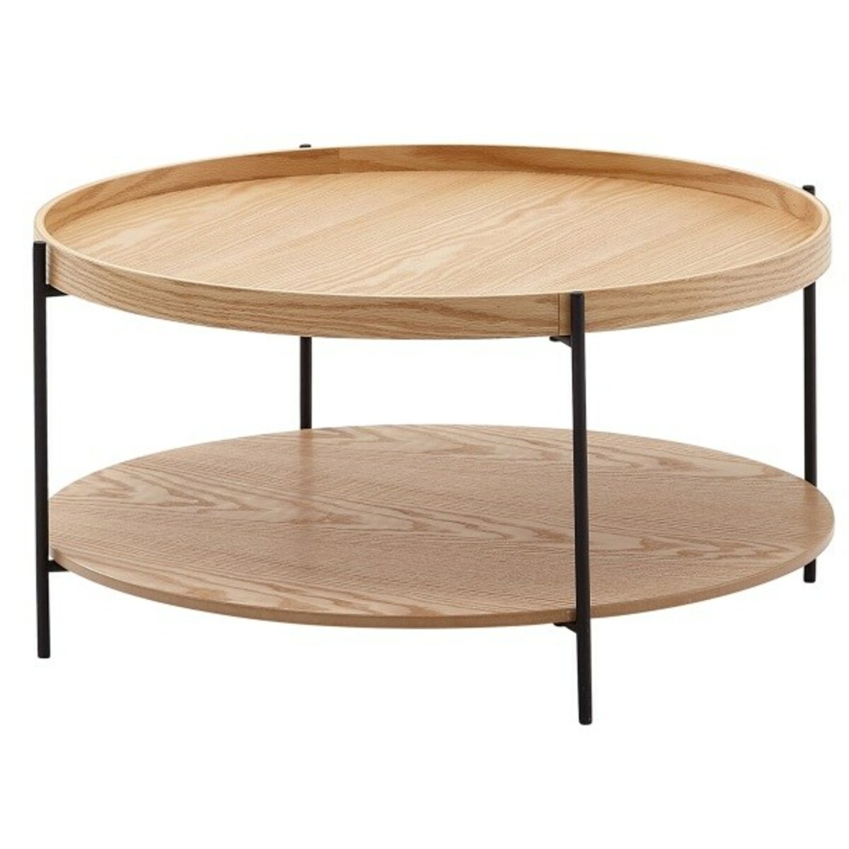 Bild 1 von Couchtisch rund 78 cm Eiche-Dekor/Schwarz