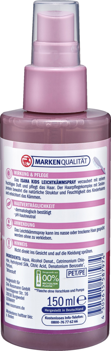 Bild 2 von ISANA Kids Kids Leichtkämmspray 1.19 EUR/100 ml