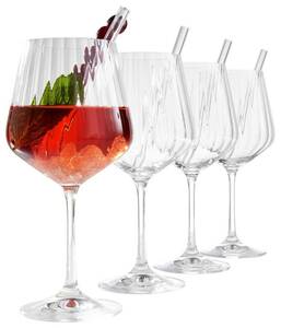 Nachtmann 4er-Set Gin Tonic-Gläser + Glas-Trinkhalme TASTES GOOD