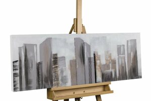 KUNSTLOFT Gemälde »Between Skyscrapers«, handgemaltes Bild auf Leinwand
